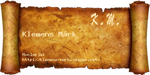 Klemens Márk névjegykártya