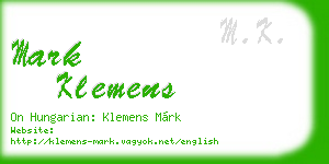 mark klemens business card